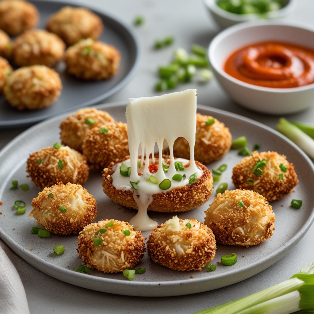 Final Crispy Korean-Style Mozzarella-Stuffed Sausage Bites with Gochujang Aioli