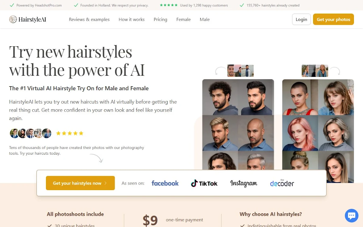 Captura de HairstyleAI