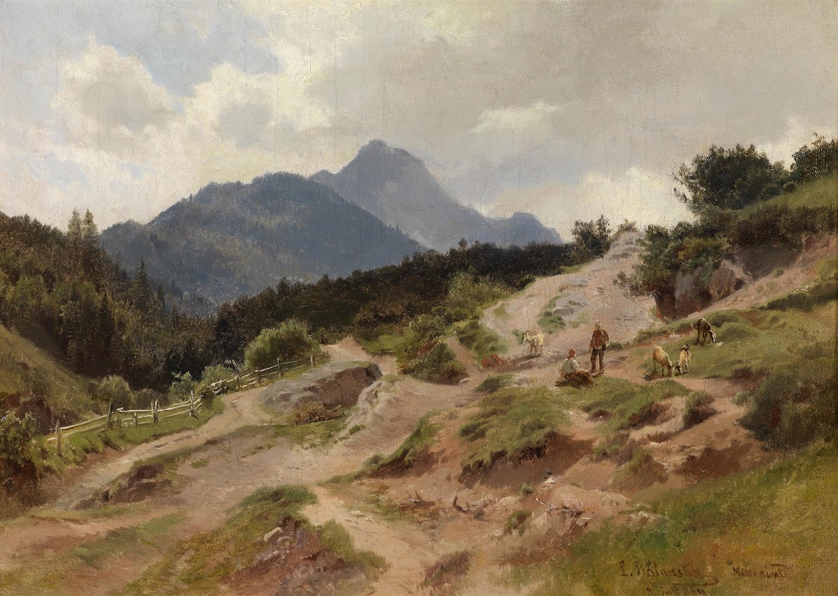 Partie aus Mittenwald am Karwendelgebirge 1864