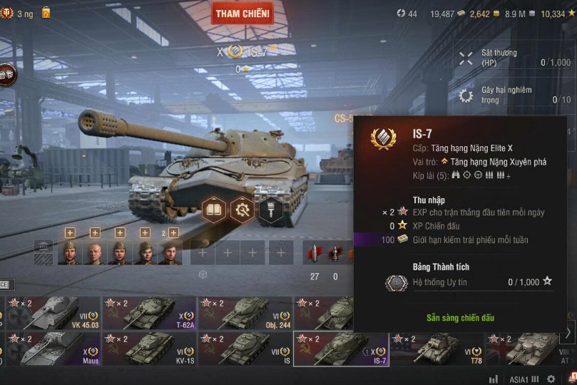 Acc World of Tanks PC 3 tank X Maus, IS-7, T-62A; 5 tank pre...