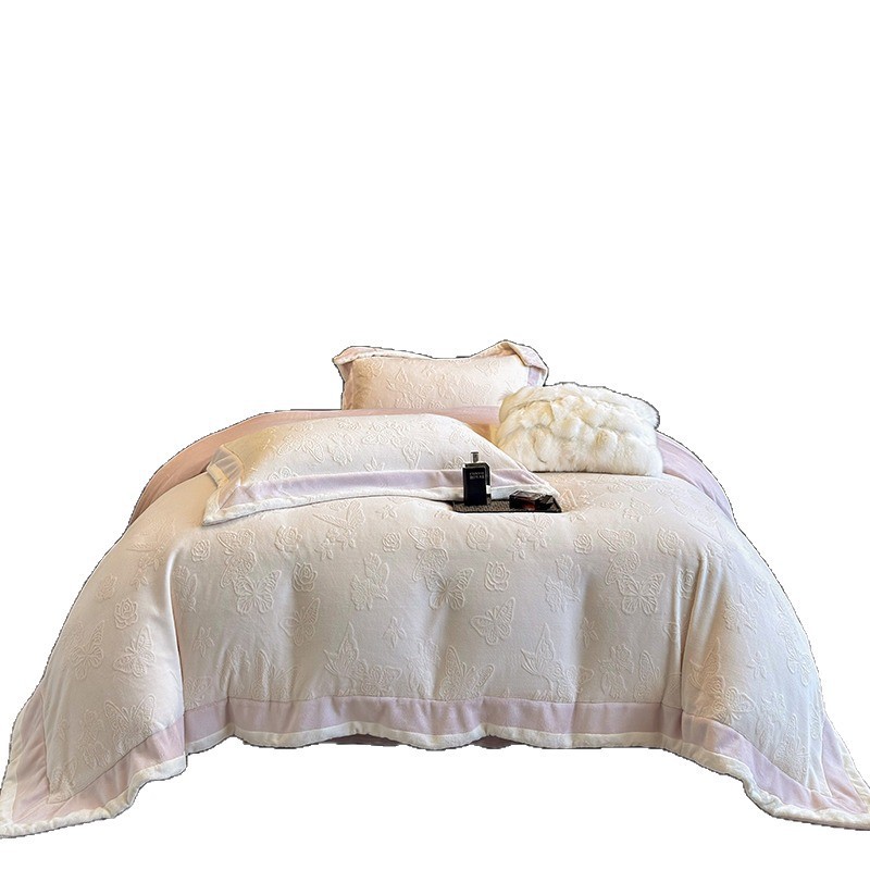 Milk Fiber Fleece Bedding Set, Winter, Antistatic