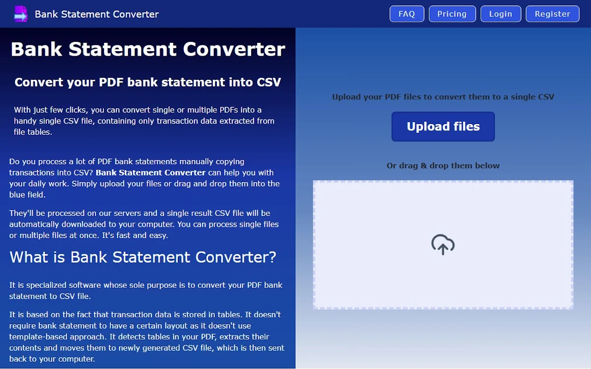 Captura de Bank Statement Converter