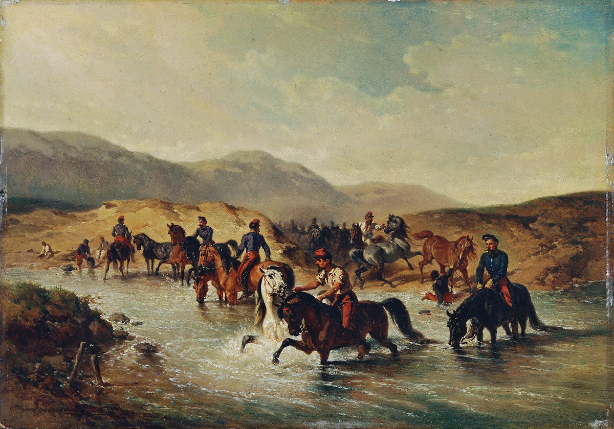 FranzöSische Kavallerie In Der Pferdeschwemme 1867