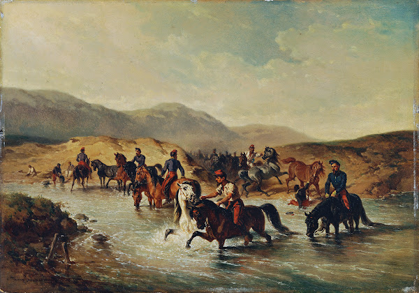 FranzöSische Kavallerie In Der Pferdeschwemme 1867