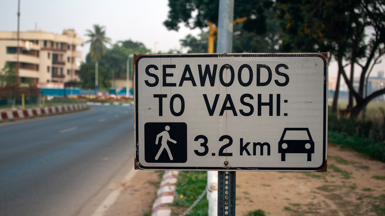 Distance and Travel Time from Vashi to Seawoods