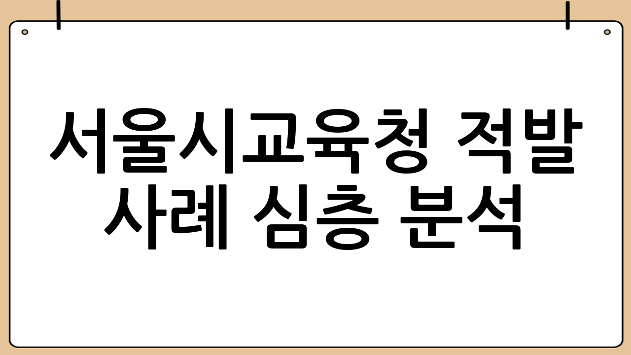서울시교육청 적발 사례 심층 분석: 교육 현장의 문제점과 개선 방향
