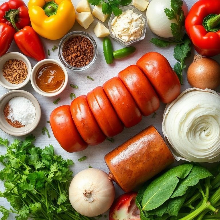 Ingredients for Slow Cooker Italian Sausage with Peppers and Onions Recipe – Easy One‑Pot Family Dinner