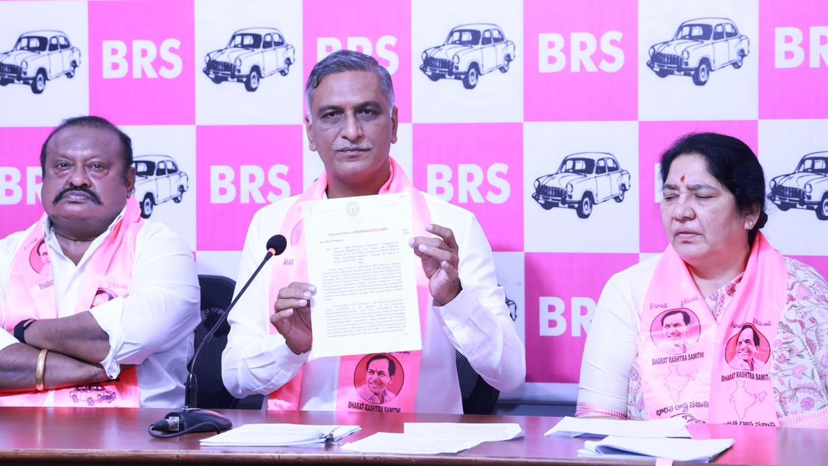 Harish Rao Warns Godavari-Cauvery Plan Imperils Telangana