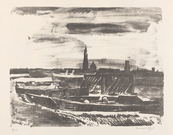 Bateaux à quai à Anvers 20th Century
