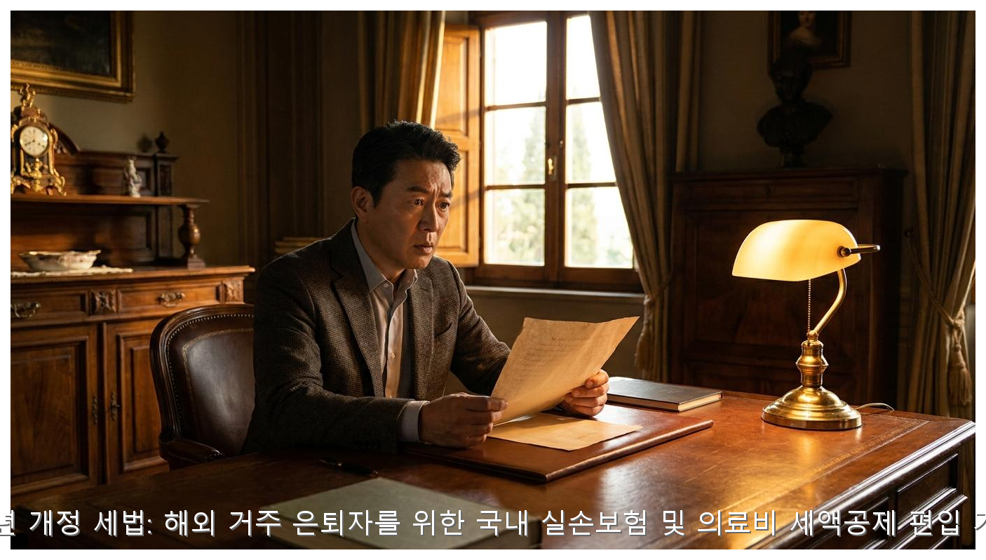 2026년 개정 세법: 해외 거주 은퇴자를 위한 국내 실손보험 및 의료비 세액공제 편입 가이드 핵심 안내 및 분석 인포그래픽 (2)
