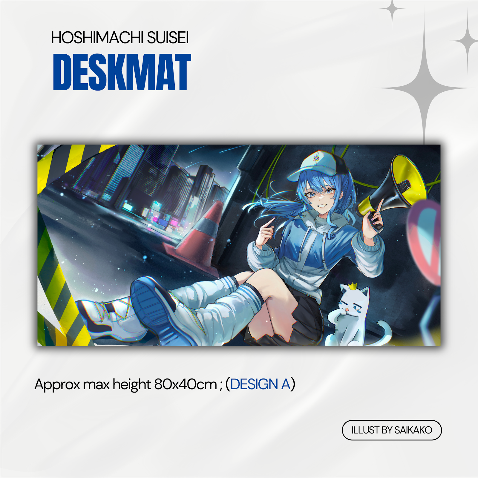 [Design A] Hoshimachi Suisei illustration Deskmat  by Saikako