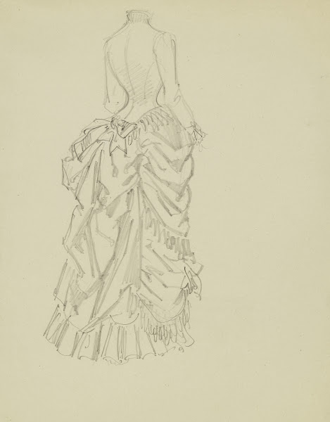 Esquisses dune robe vue de dos et de profil de chez madame Bréant Castel 1879 18