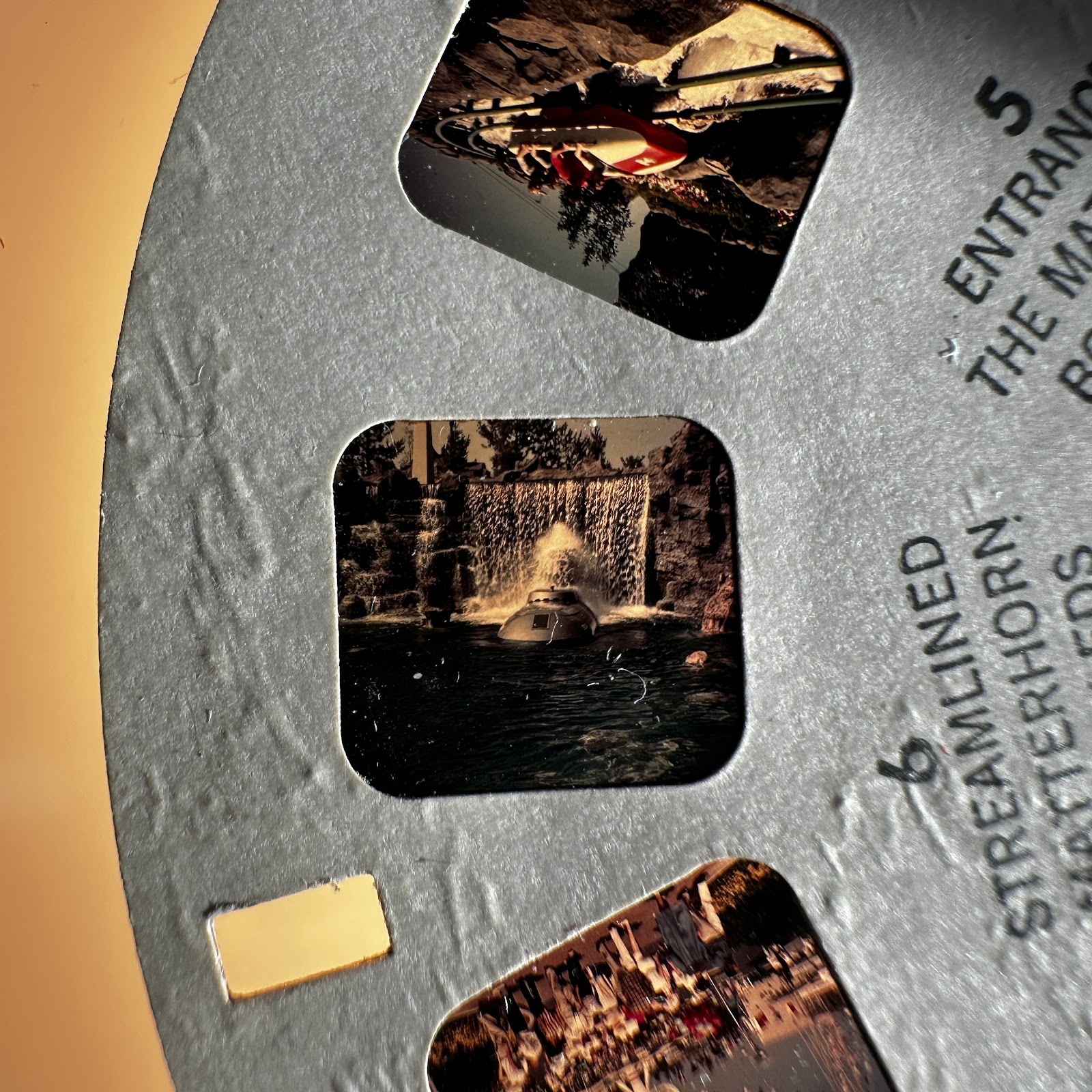 Vintage Sawyer's Inc. View-Master reel showing Disneyland Tomorrowland, 3.5-inch circular disc, circa 1955–1962