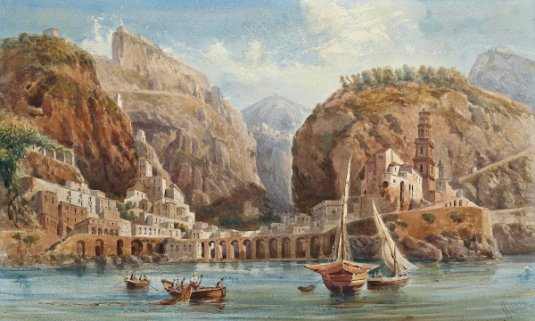 Fishing at Atrani on the Amalfi coast