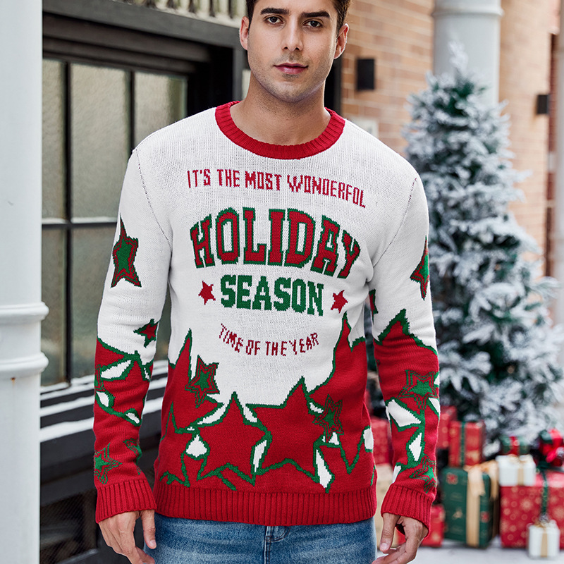 Men's knitted sweater with animal motif