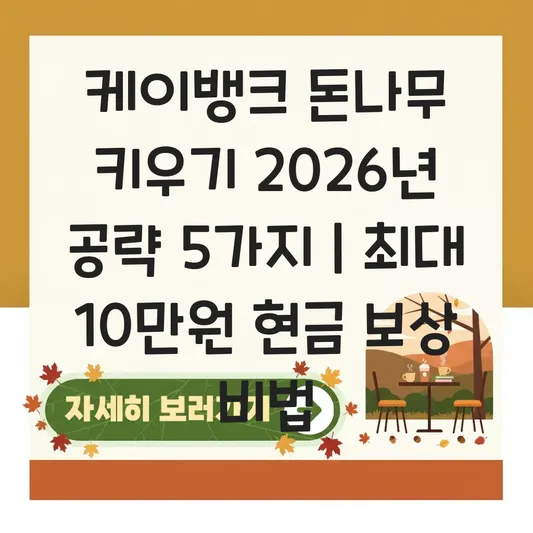 케이뱅크 돈나무 키우기 보상 금액 및 빠르게 성장시켜 현금 보상 받는 공략 대표 이미지