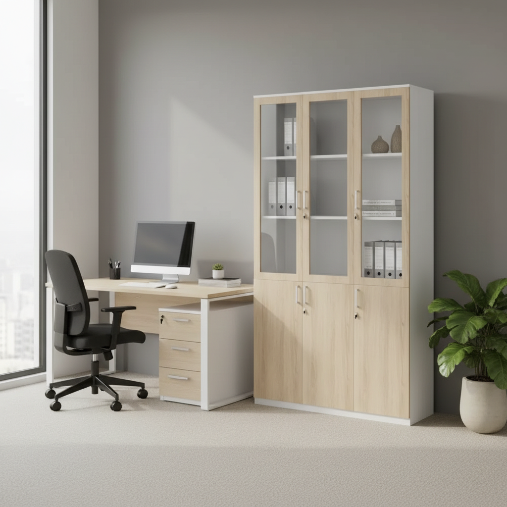 RADAR Color Full Height Six-Door Glass Cabinet