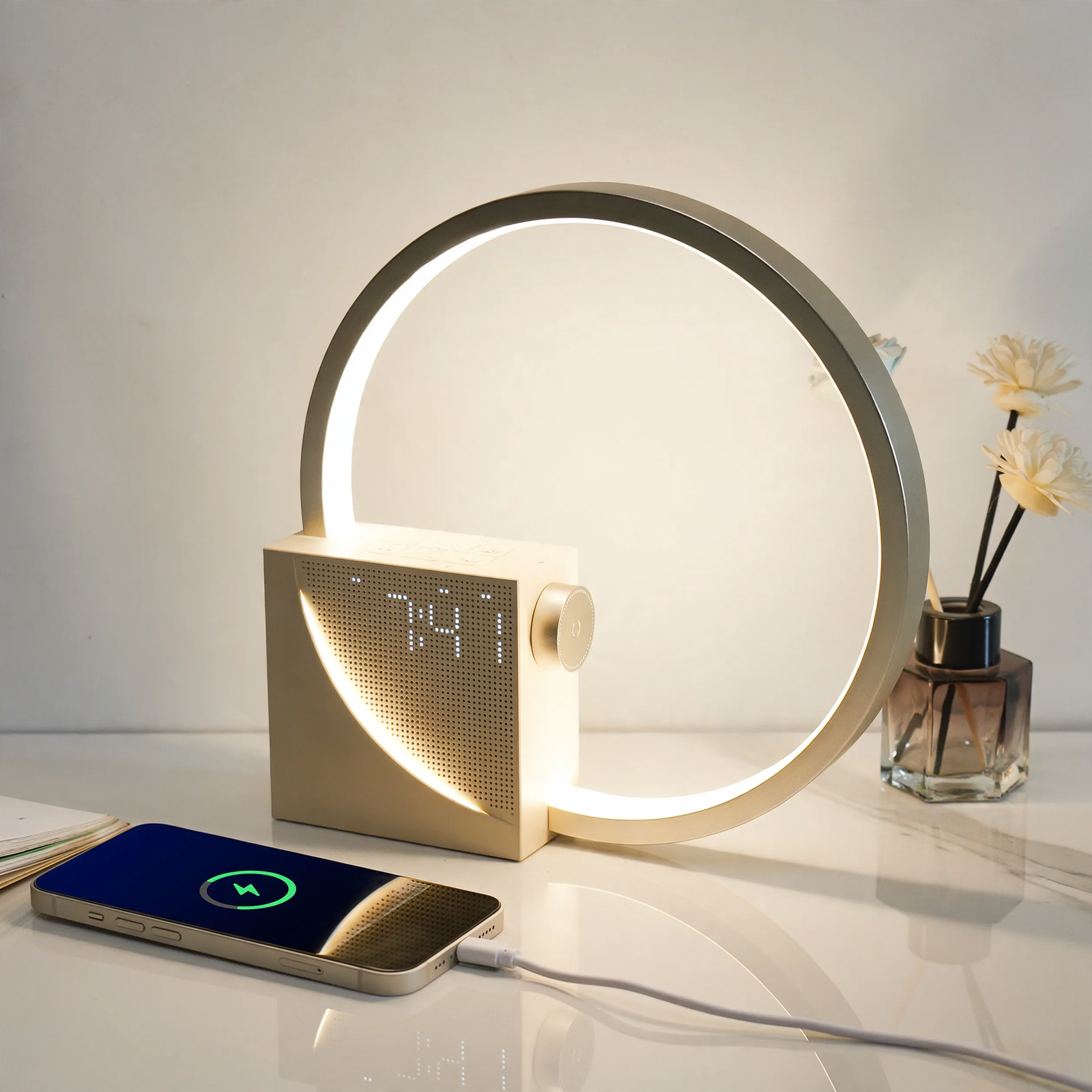 Multifunctional AJ300D Wake-Up Light with USB Charging Function