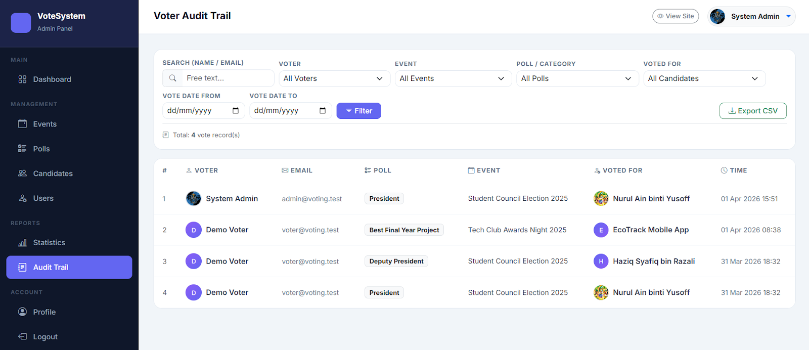 Audit Trail