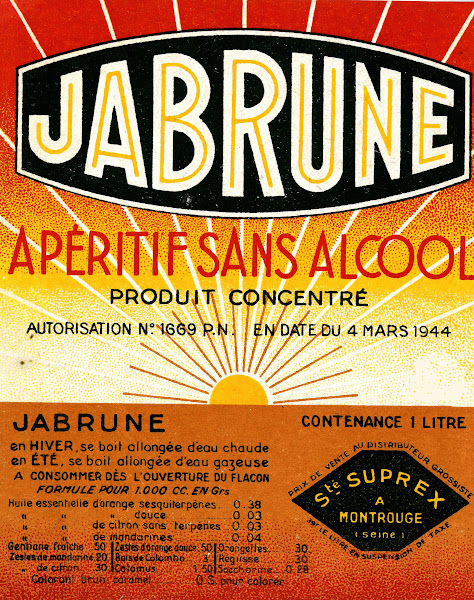 Jabrune  ApéRitif Sans Alcool 1910 1950