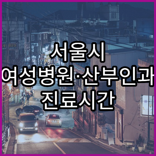 서울시 여성병원·산부인과 진료시간 정리