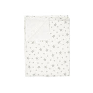 Дитячий плед Twins мусліновий 110х75 подвійний Зірочка сіра