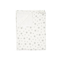 Детский плед Twins муслиновый 110х75 двойной Звездочка серая