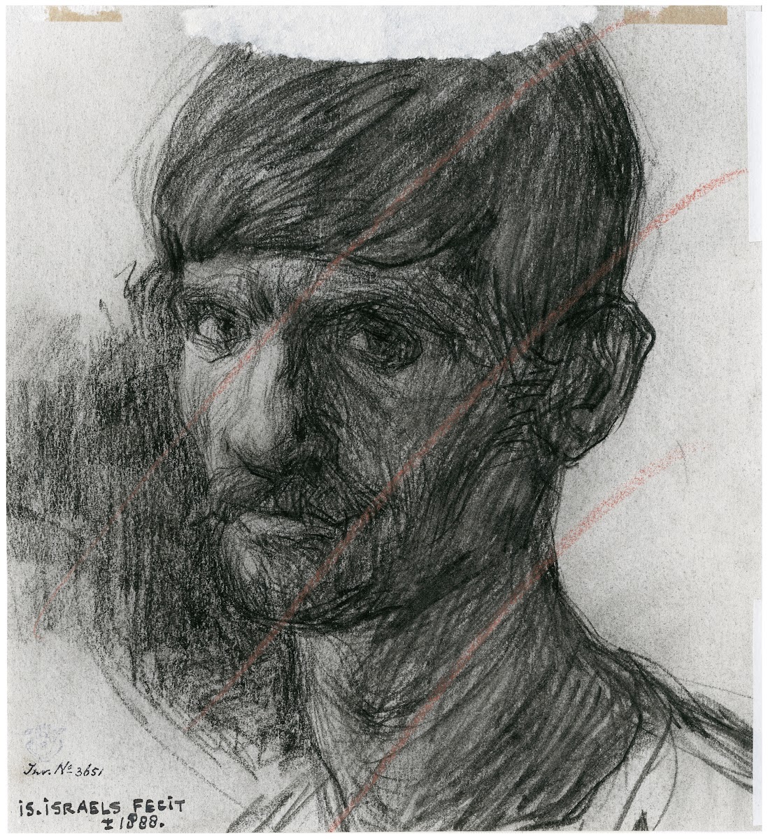 Kop van een man portret van een arbeider 2 1888