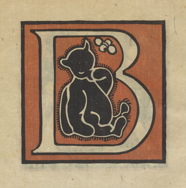 Letters designed and cut on linoleum blocks Pl02 1920