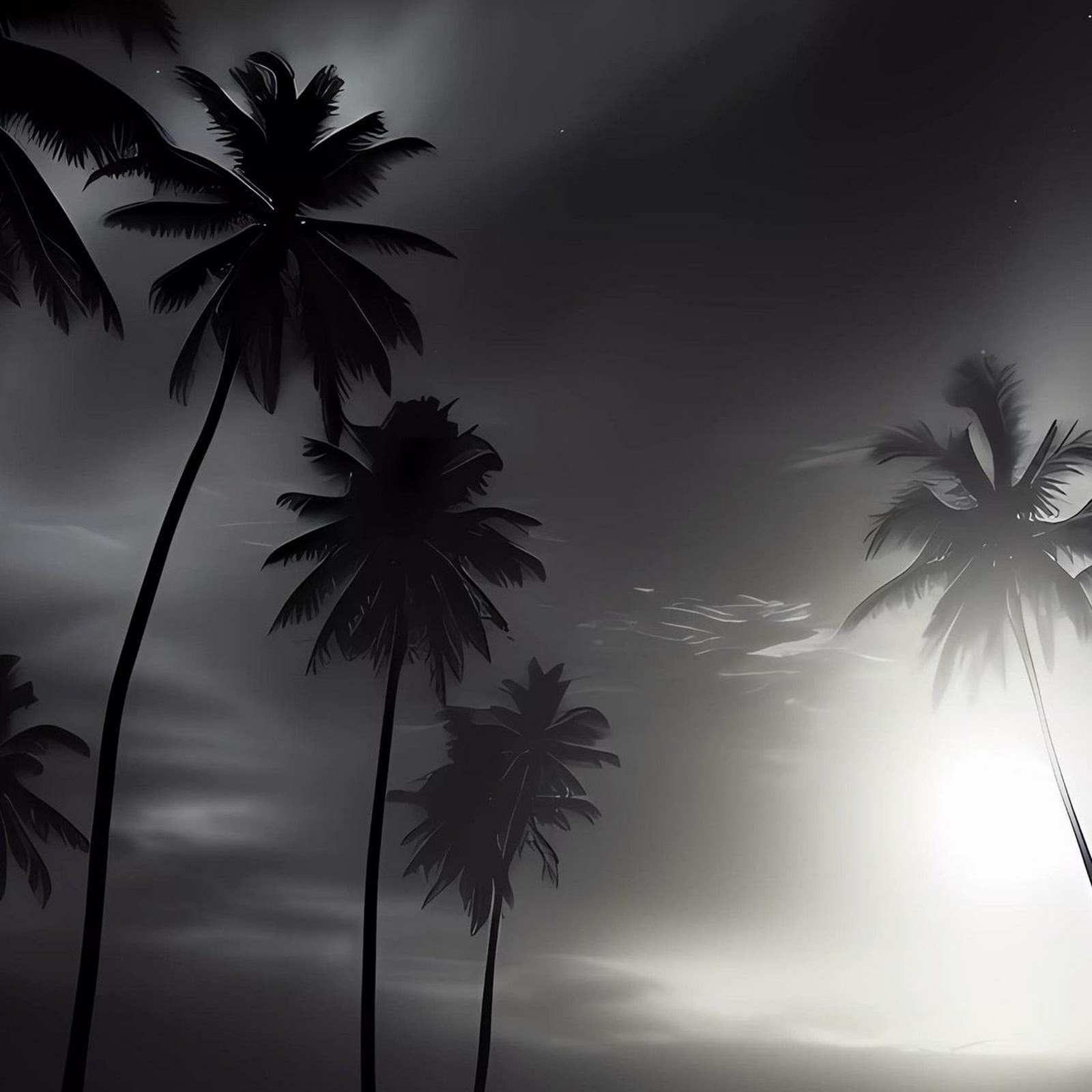 Download Moody Tropical Beach At Night Full HD iPhone