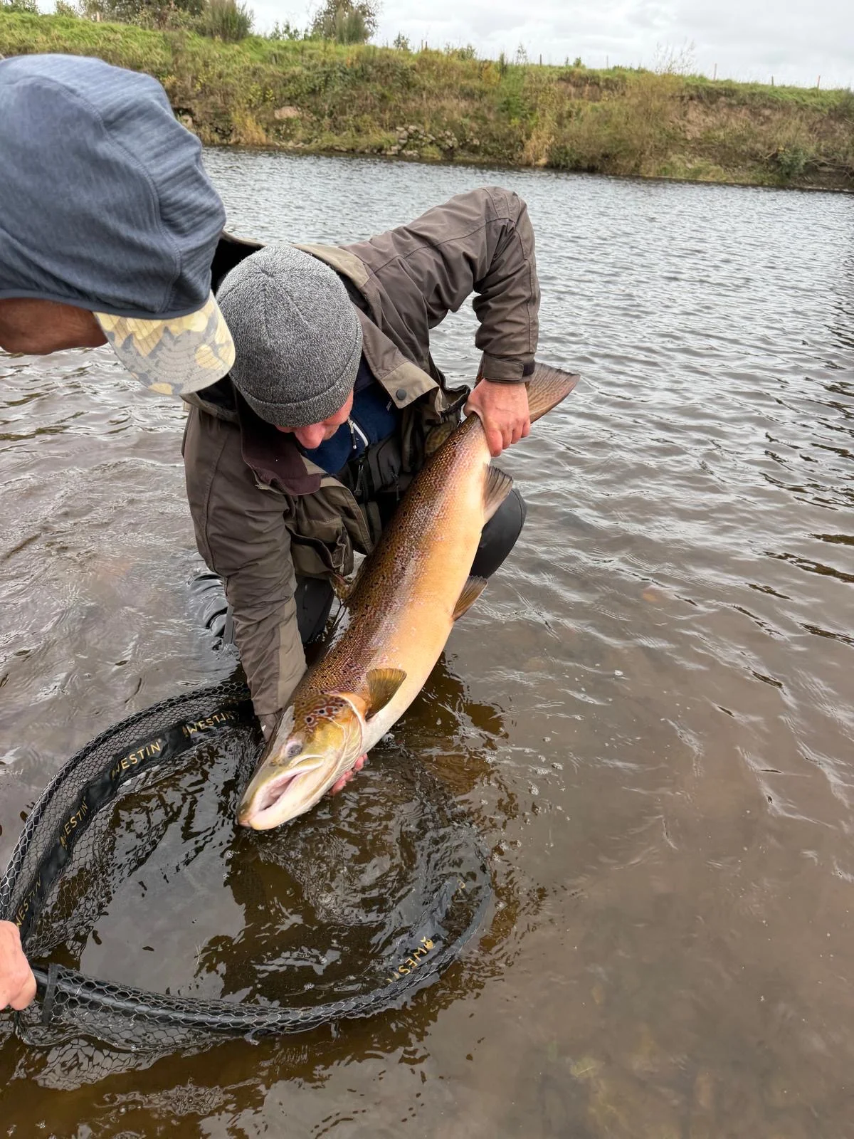 Alan Nicoll with a metre-plus salmon caught on the Border Esk