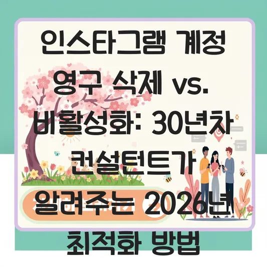 인스타그램 계정 영구 삭제 및 비활성화 방법 대표 이미지