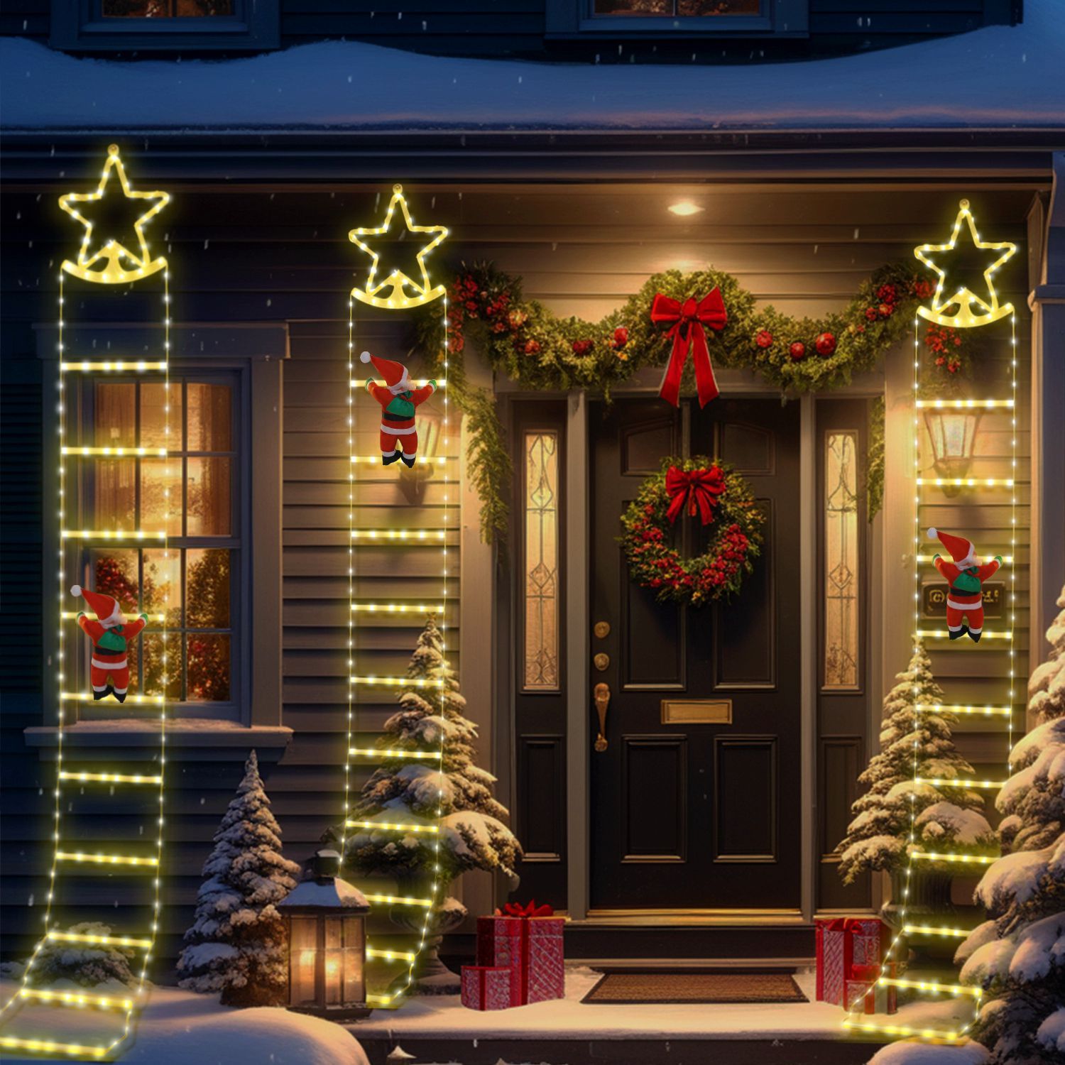 LED Star String Lights, Ladder Design