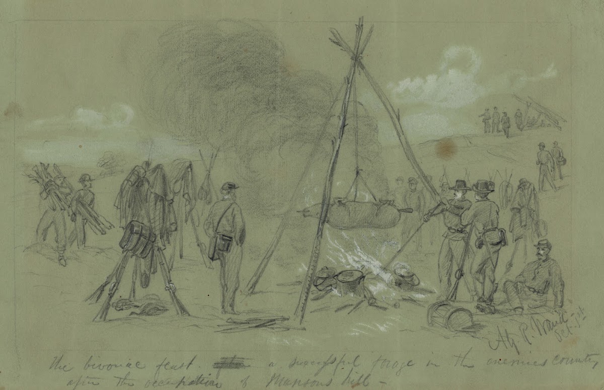 The bivouac feast after a successful forage in the enemies country after the occ