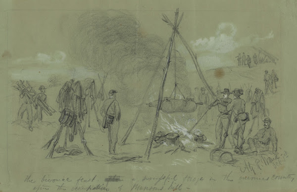 The bivouac feast after a successful forage in the enemies country after the occ