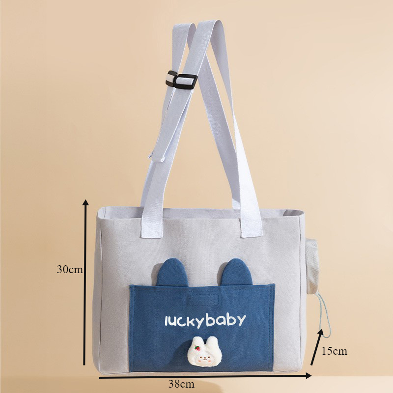 Canvas pet carrier bag with adjustable strap