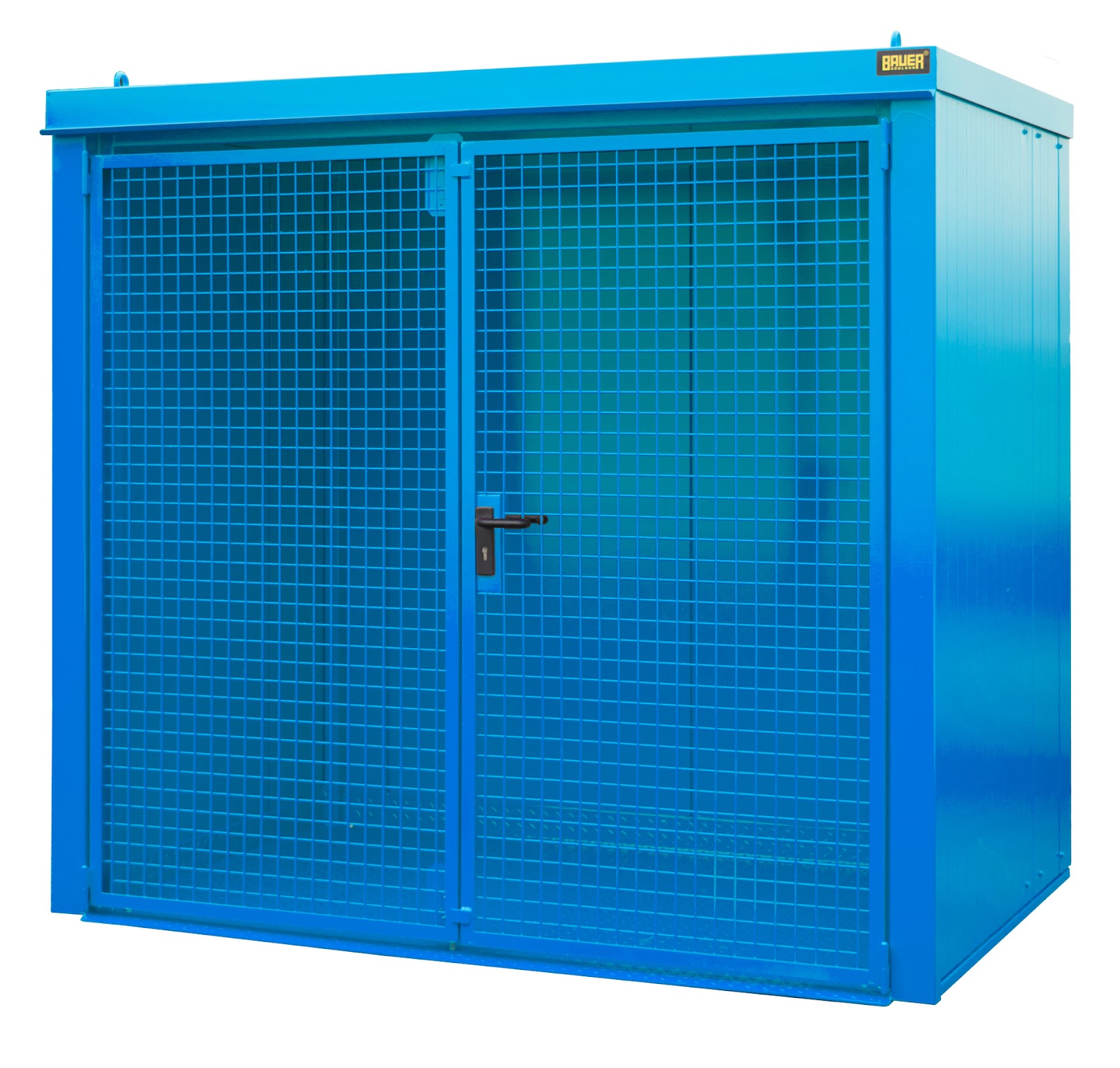 Gasflessen-container GFC-B M3, gelakt, Lichtblauw