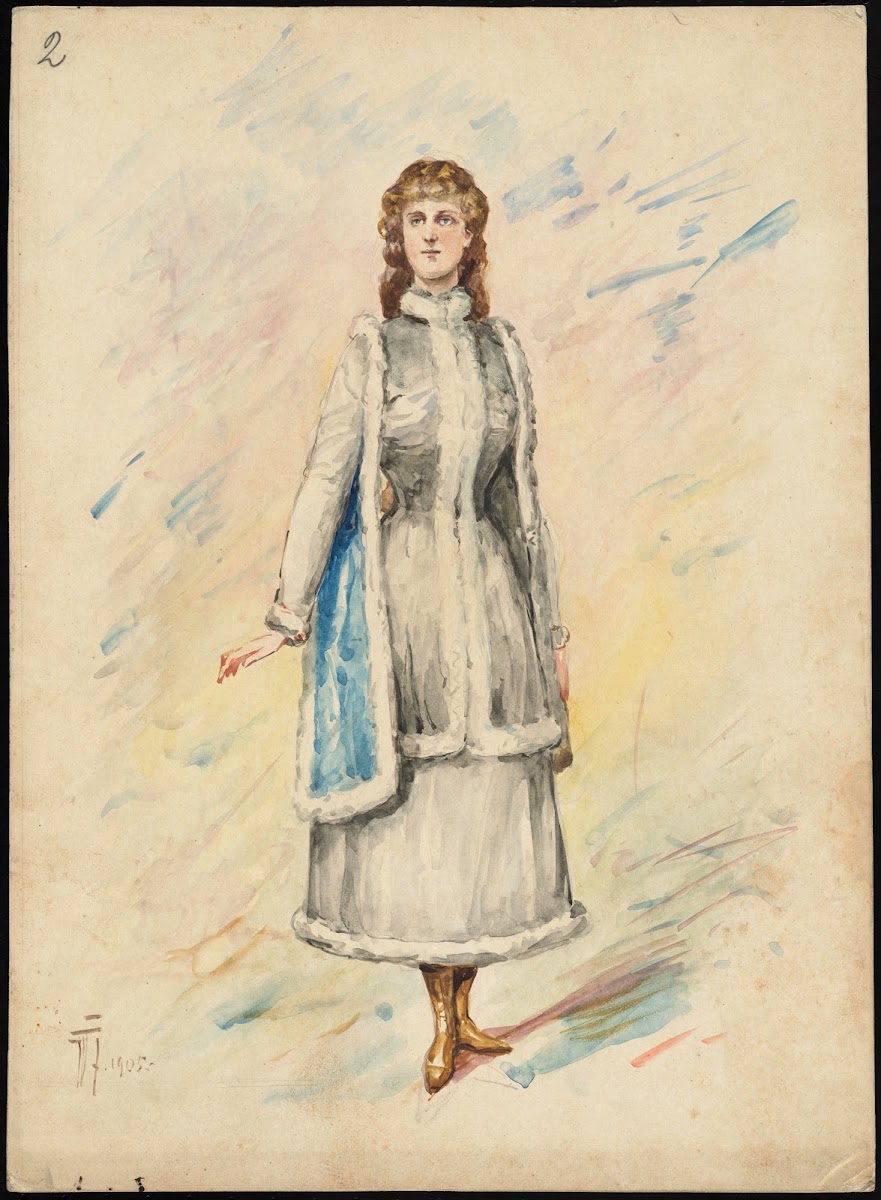 Unidentified Italian opera costume design plate 2 1905