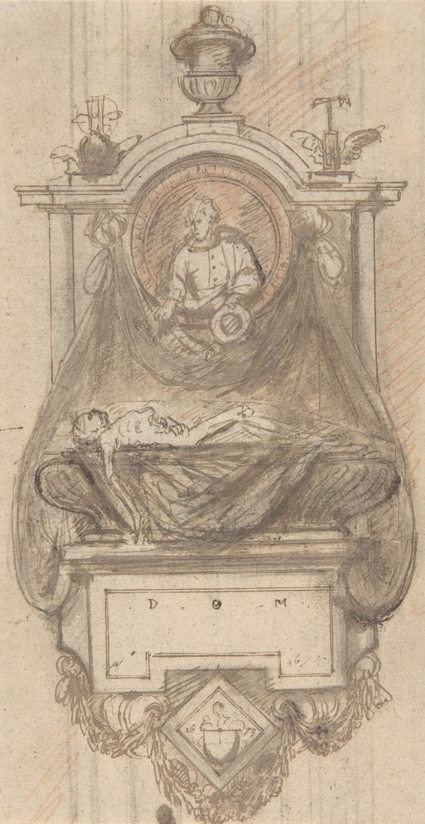 Design For A Sepulchral Monument With A Portrait Bust 1673