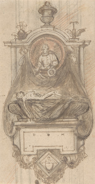 Design For A Sepulchral Monument With A Portrait Bust 1673