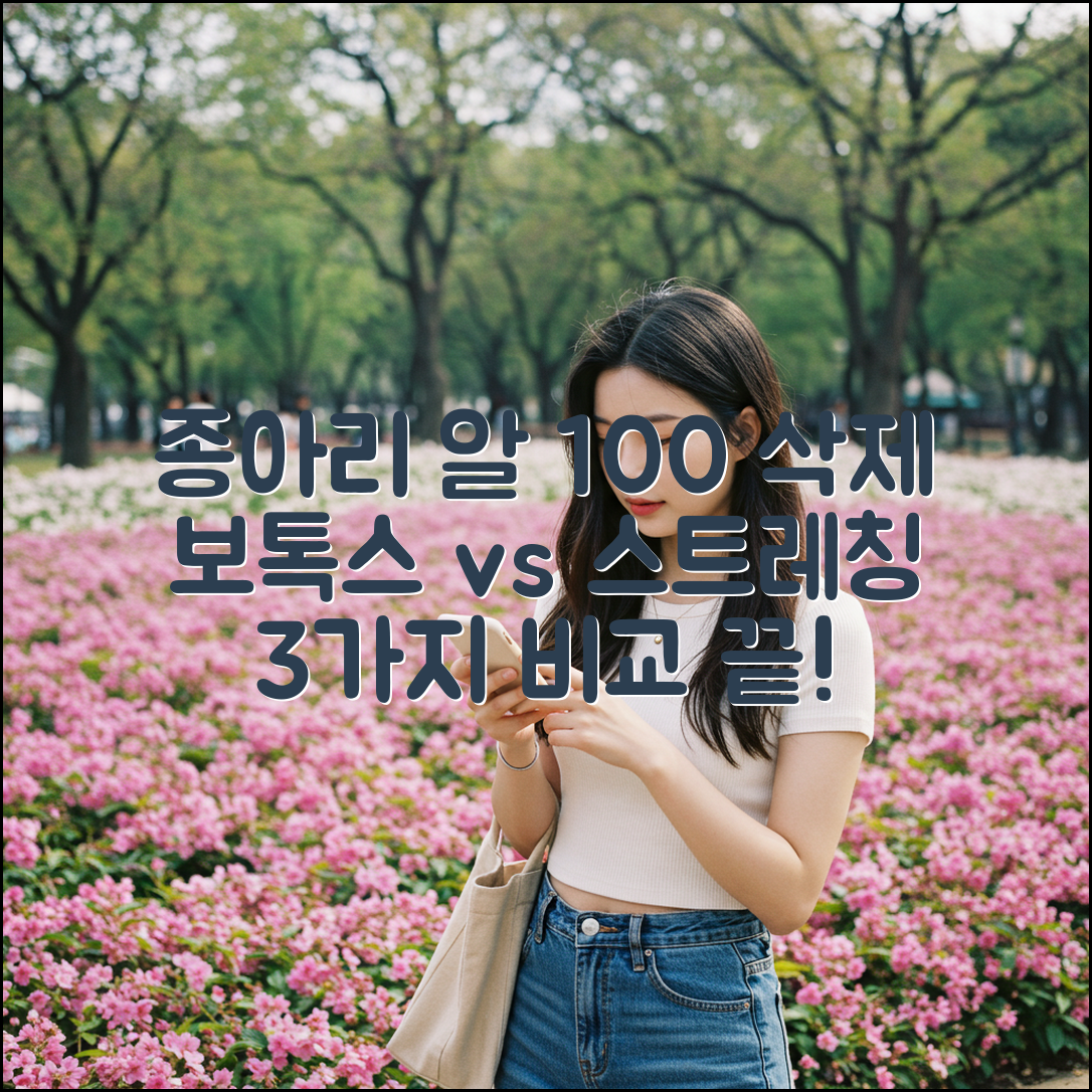 종아리 알 100% 빼기: 보톡스 vs 스트레칭 3가지 비교