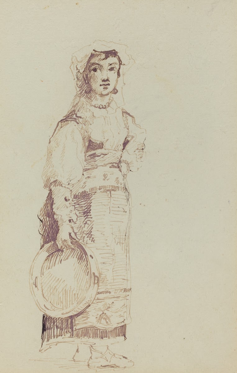 Woman with a Tambourine verso c 1860