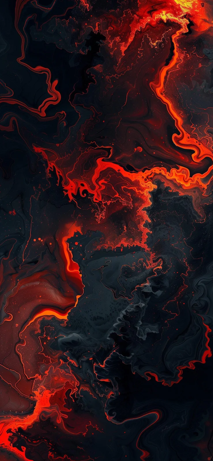 Abstract Lava Flow Texture - Digital Fluid Art Full HD iPhone Wallpaper (1417x3070)