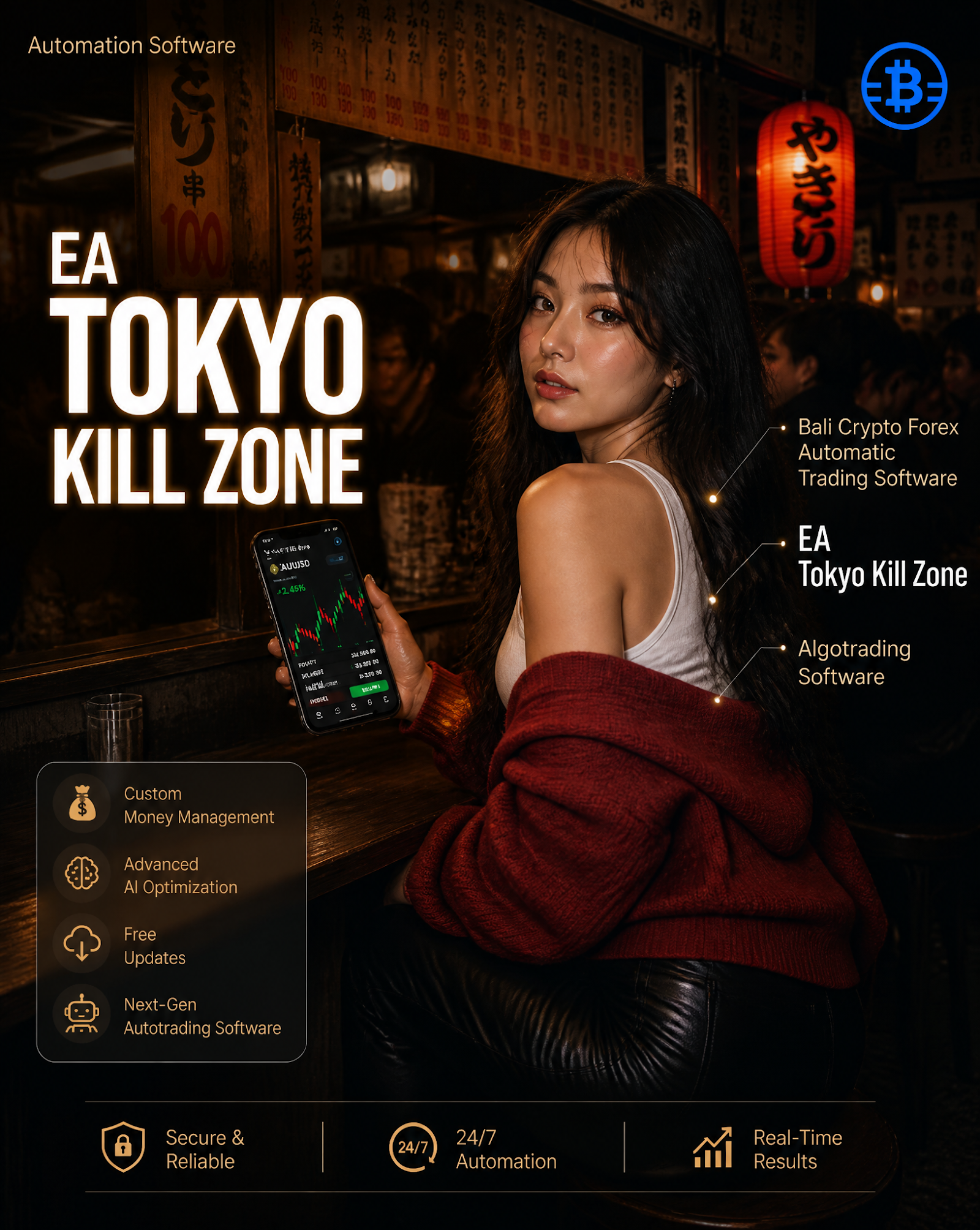 Cartel publicitario de Bali Crypto