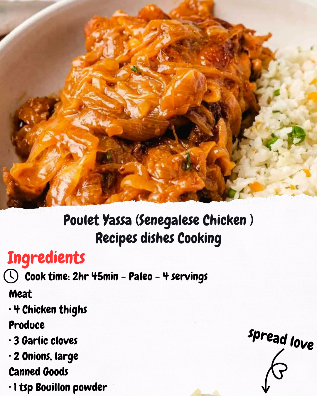 Poulet Yassa (Senegalese Chicken ) Recipes dishes Cooking