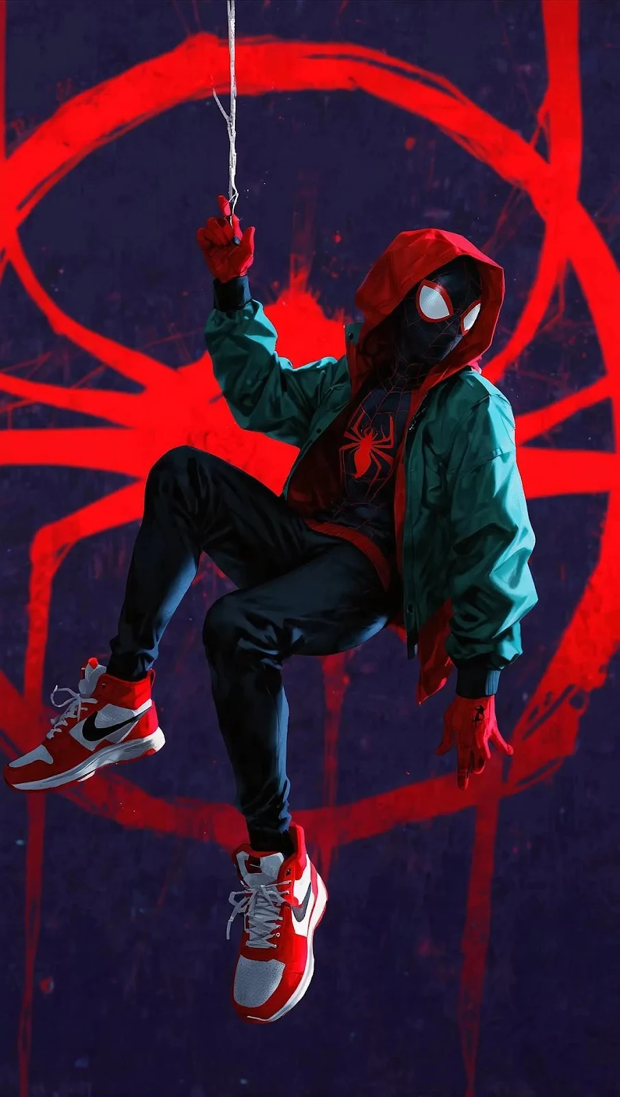 Miles Morales Spider-Man - Digital Illustration iPhone Wallpaper (1080x1909)