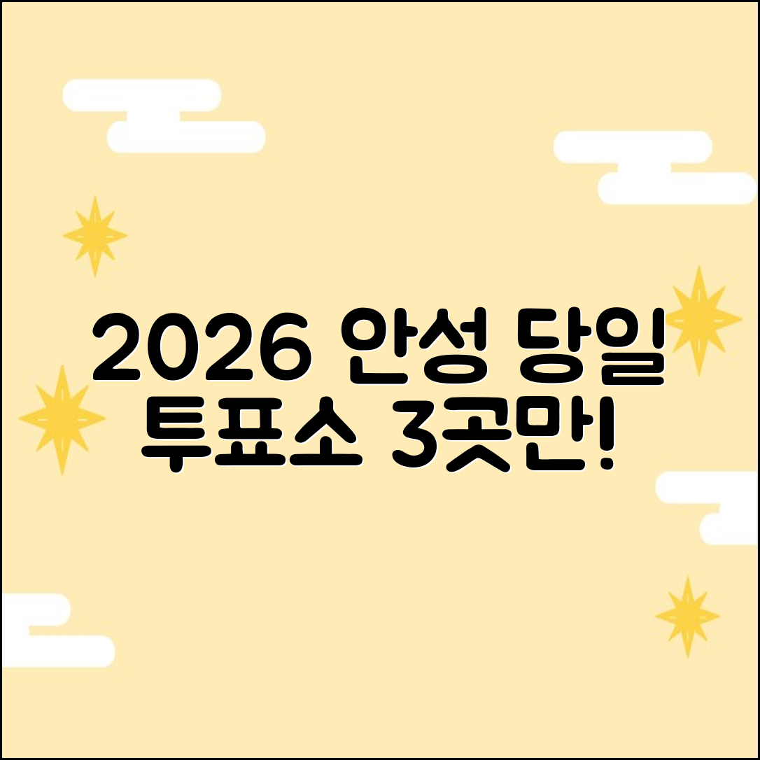 2026 안성시 당일 투표소: 3곳만 알면 끝!