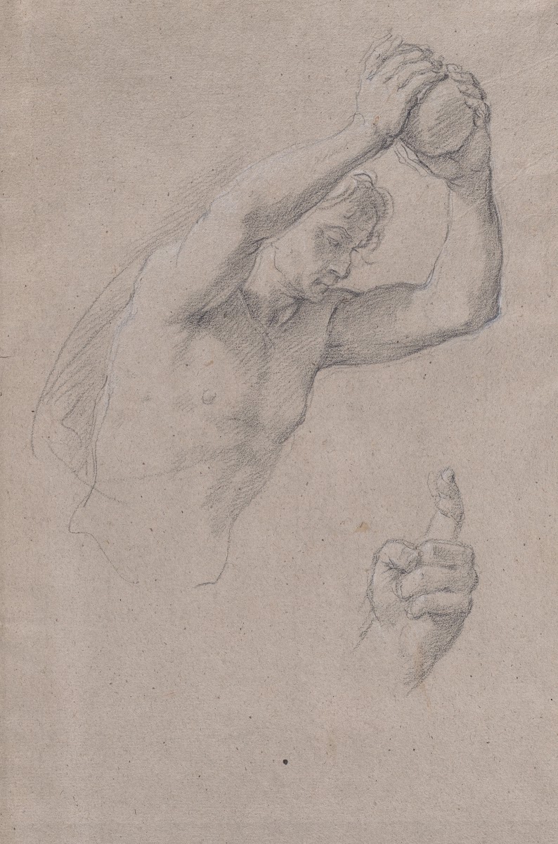 Studies of a Young Man Holding a Stone 18th century