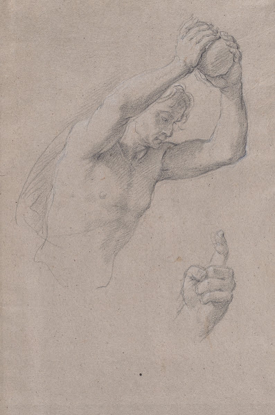 Studies of a Young Man Holding a Stone 18th century