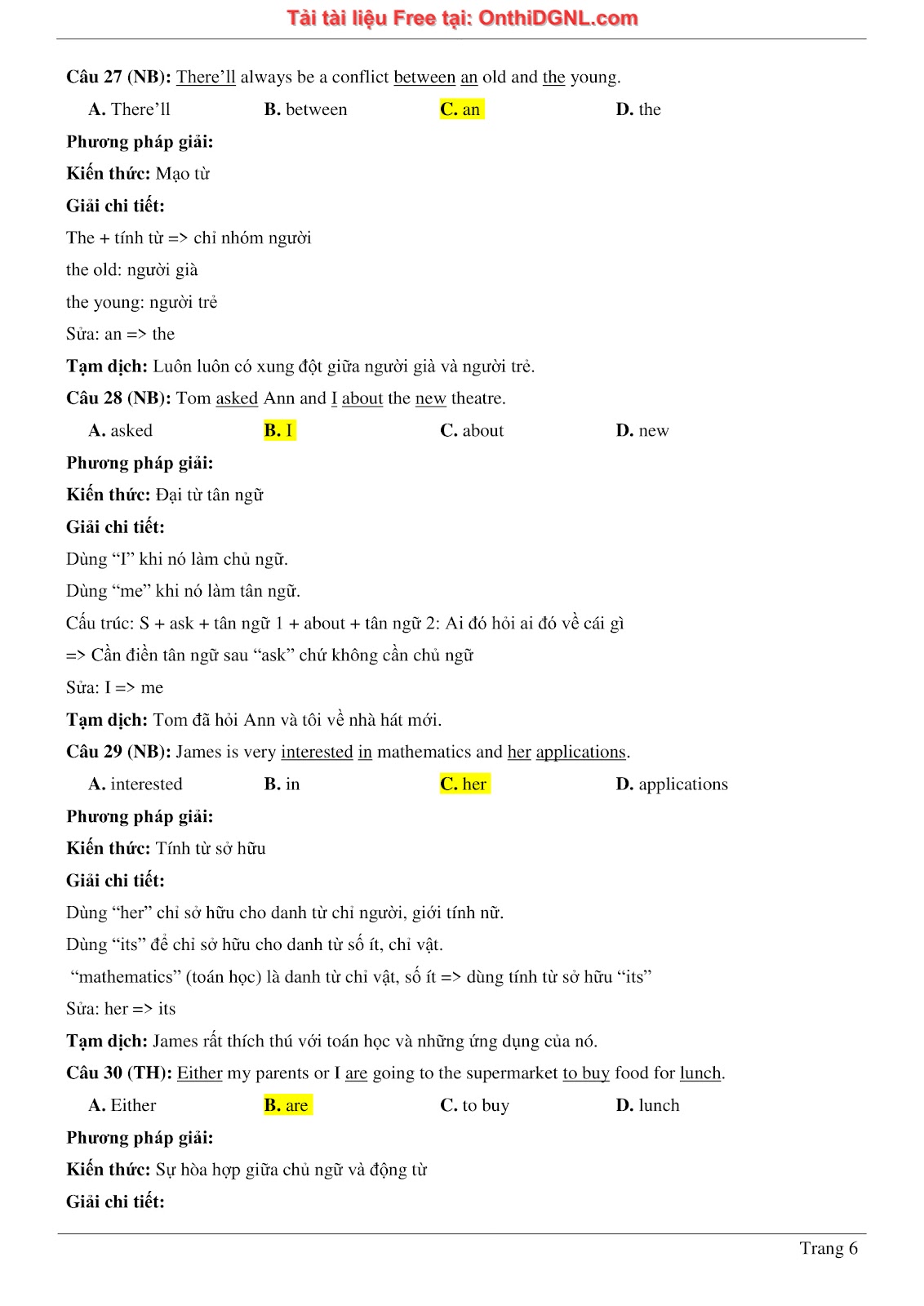 800 bài tập môn Tiếng Anh - Ôn thi ĐGNL ĐHQG TP HCM Phần 13